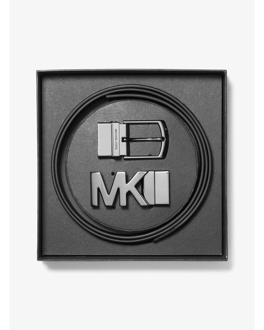 Michael Kors White Mk 4-In-1 Signature Logo Belt Box Set for men