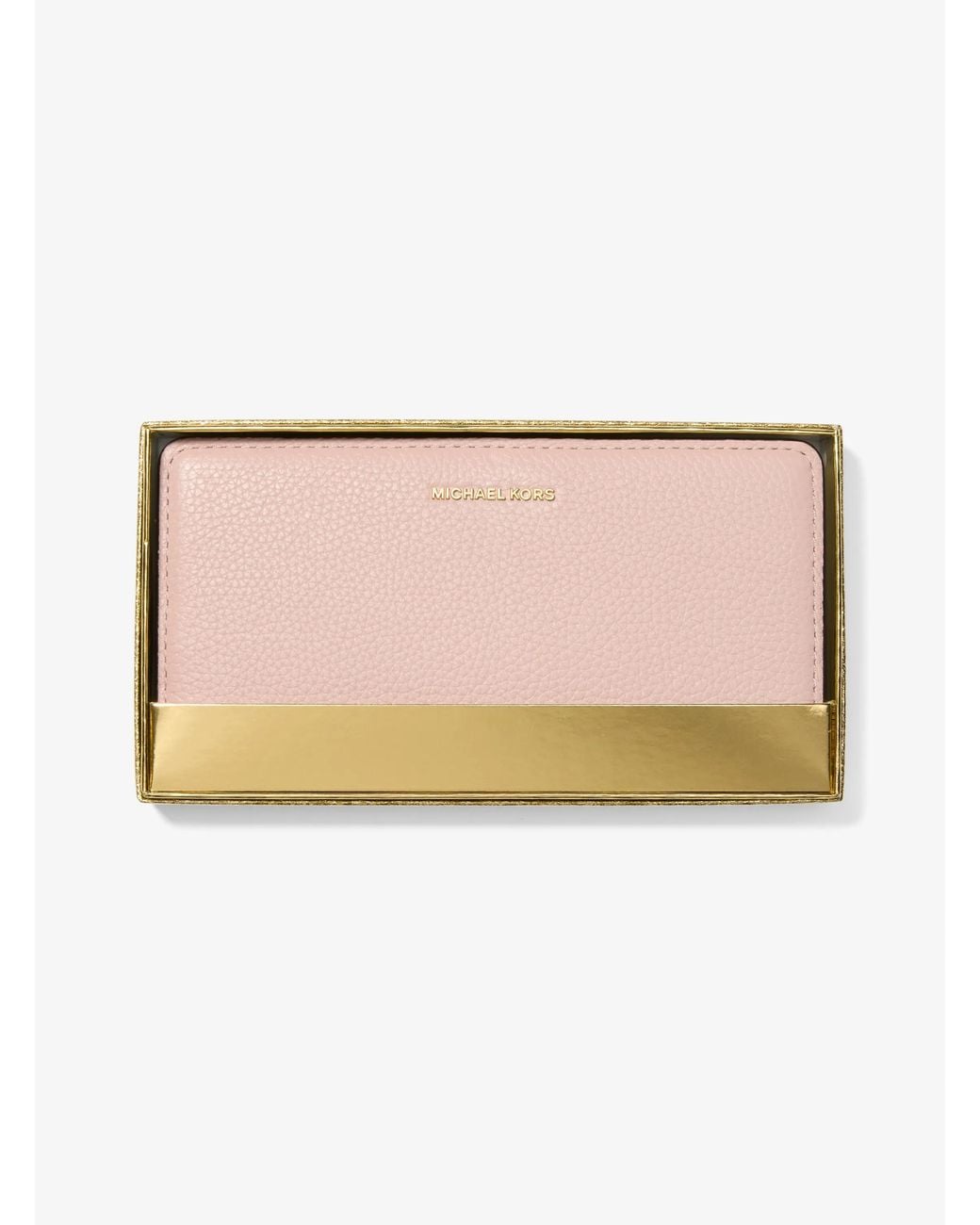 MICHAEL Michael Kors Pink Michael Kors Bryant Large Pebbled Leather Snap-Front Wallet