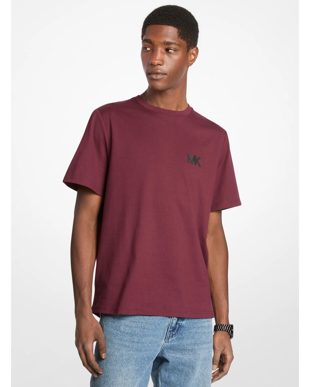 Michael Kors Red Mk Applique T-shirt for men