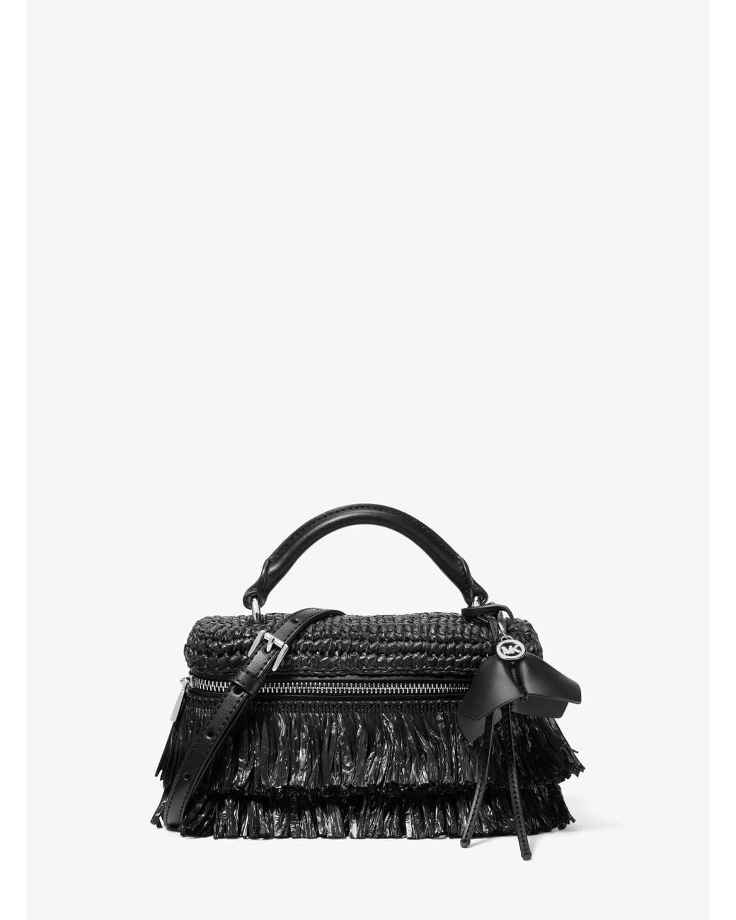 MICHAEL Michael Kors Black Jana Extra-Small Hand-Crocheted Crossbody Bag