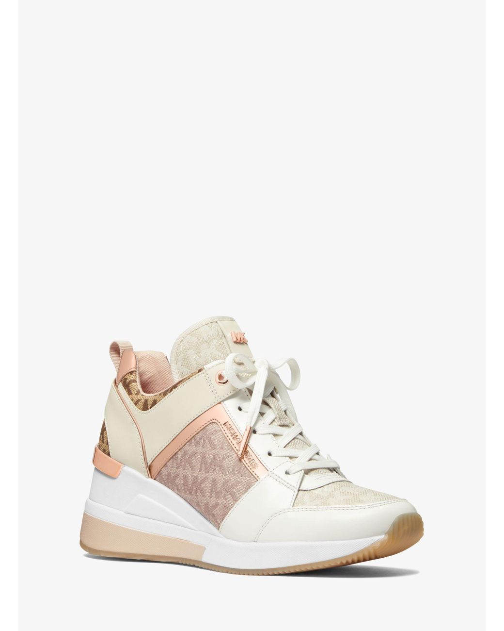 Michael kors georgie canvas and leather sneaker sales