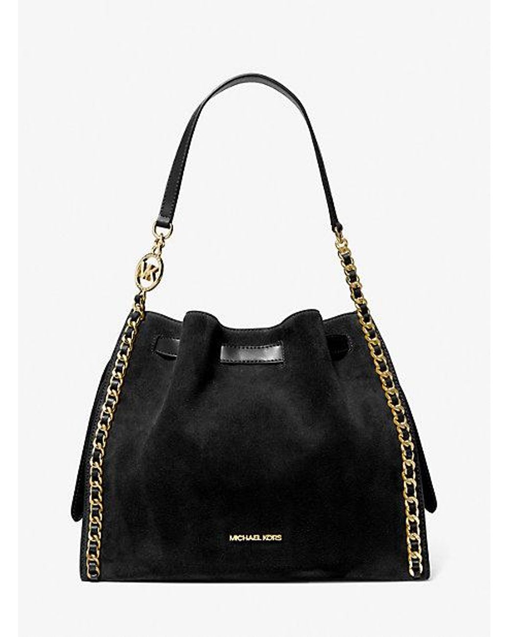 Michael Kors Mina Large Suede Chain Shoulder Bag in Black Lyst Canada