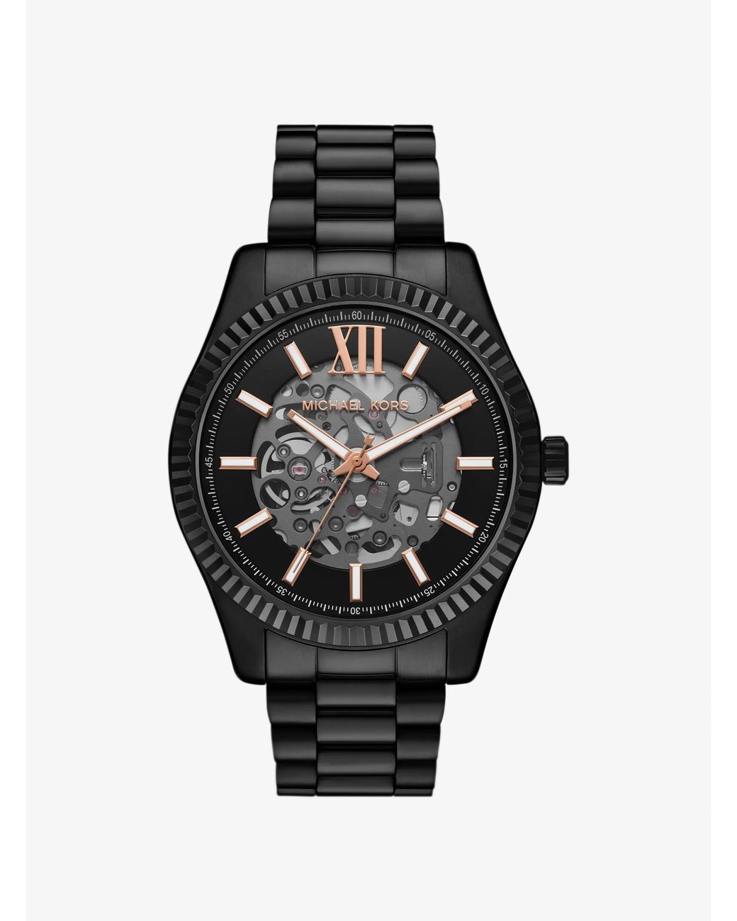 Michael Kors Black Mk Oversized Lexington-Tone Watch for men