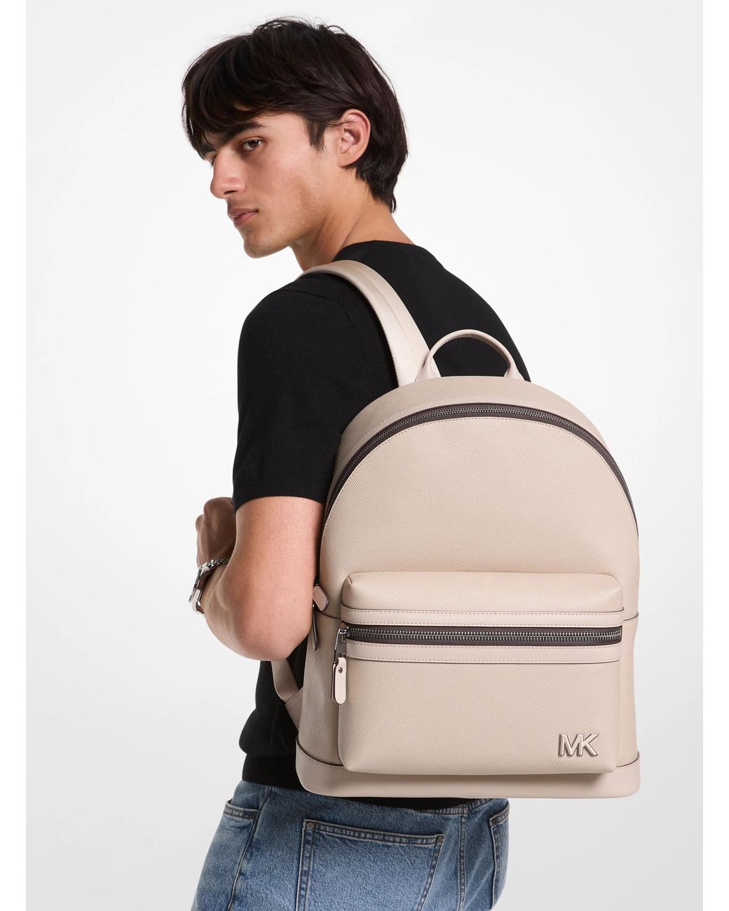 Michael Kors Natural Mk Edison Leather Backpack for men