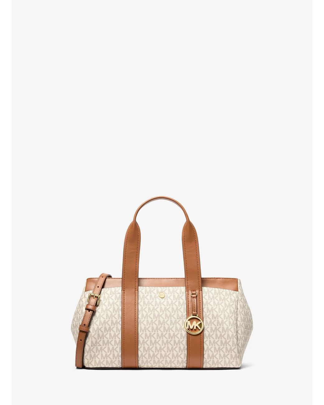 MICHAEL Michael Kors Natural Mk Foster Small Signature Logo Satchel