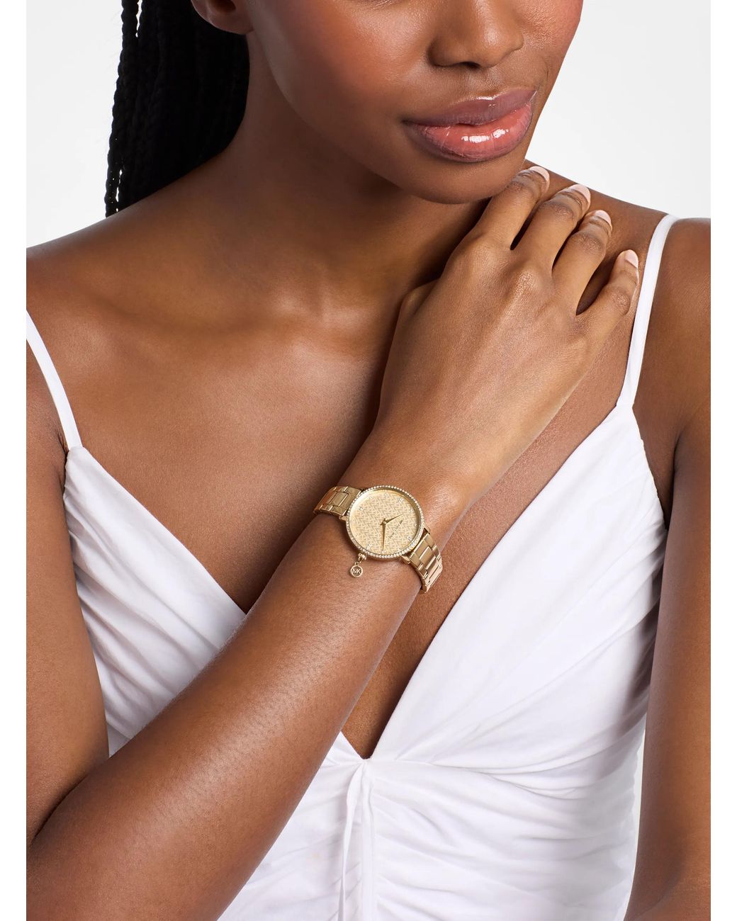 Michael Kors Metallic Mini Pyper Pavé-Tone Watch
