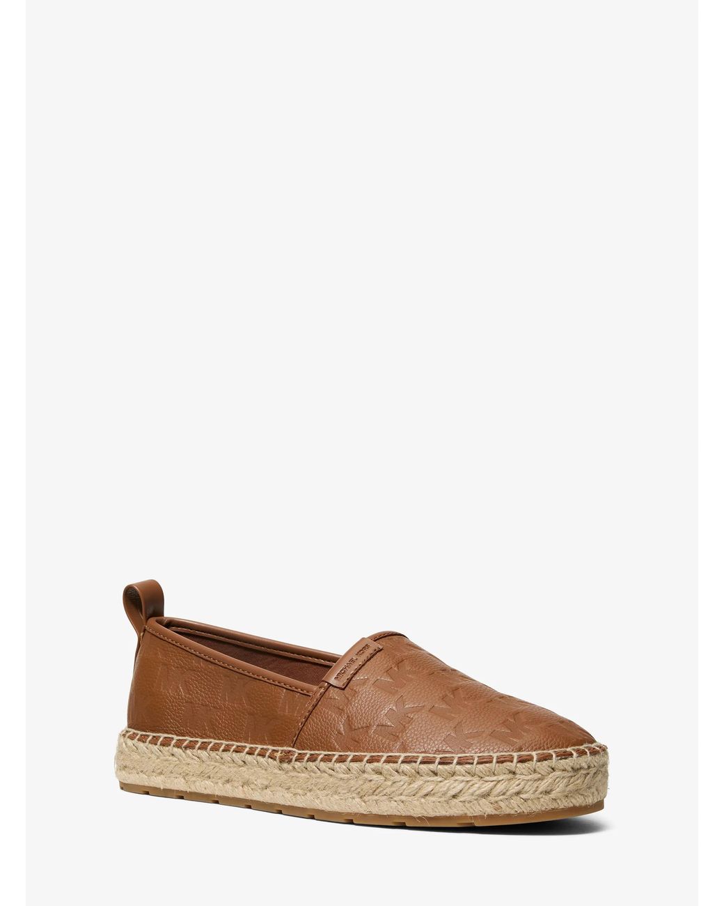 Michael Kors Brown Mk Elias Logo Embossed Leather Espadrille for men
