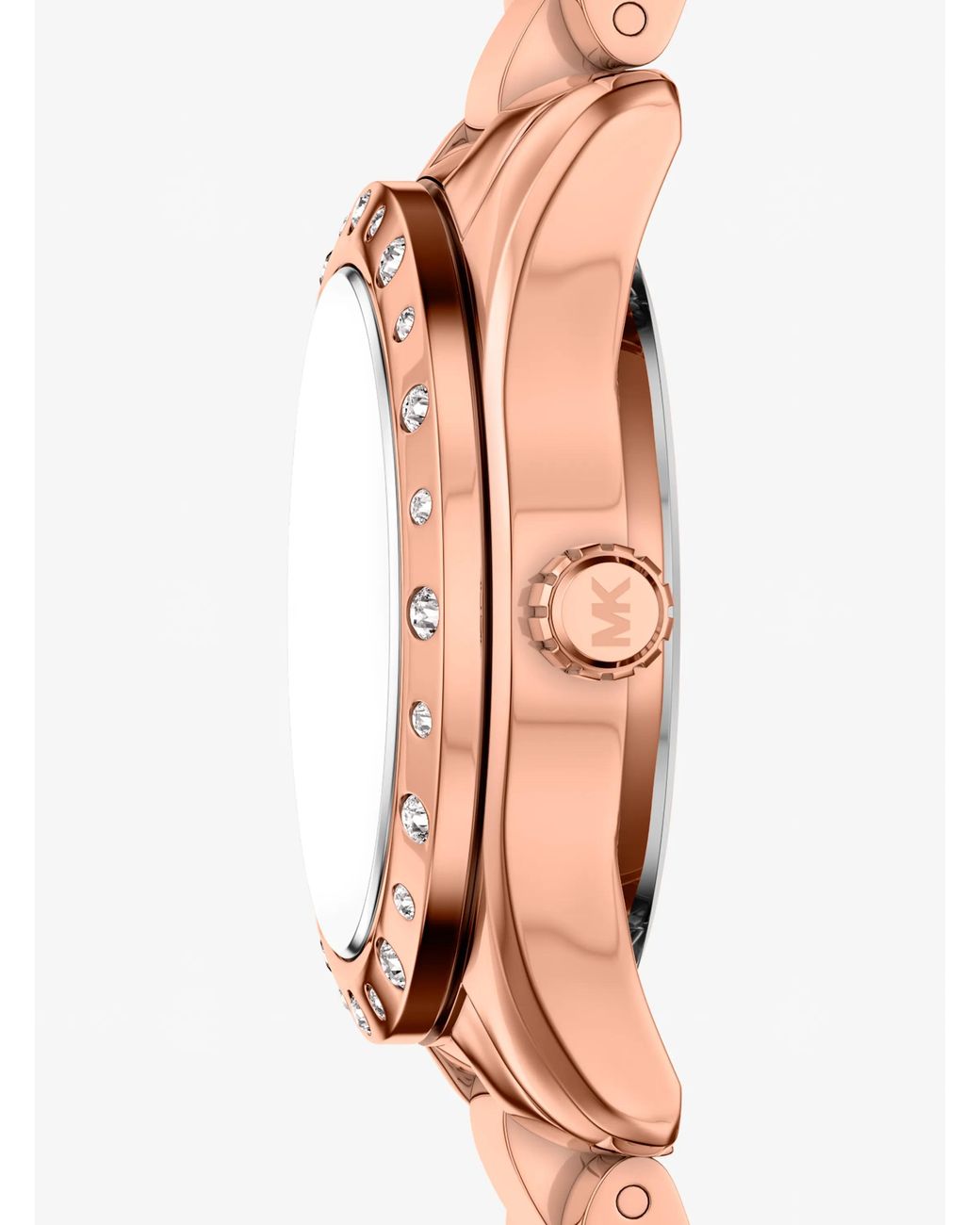 Michael Kors White Petite Lexington Pavé-Tone Watch And Heart Bracelet Gift Set