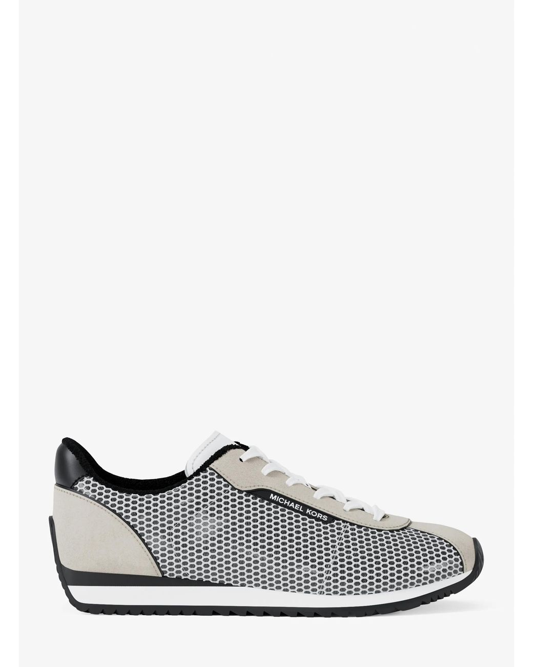 MICHAEL Michael Kors White Mk Rhodes Mixed-Media Trainer