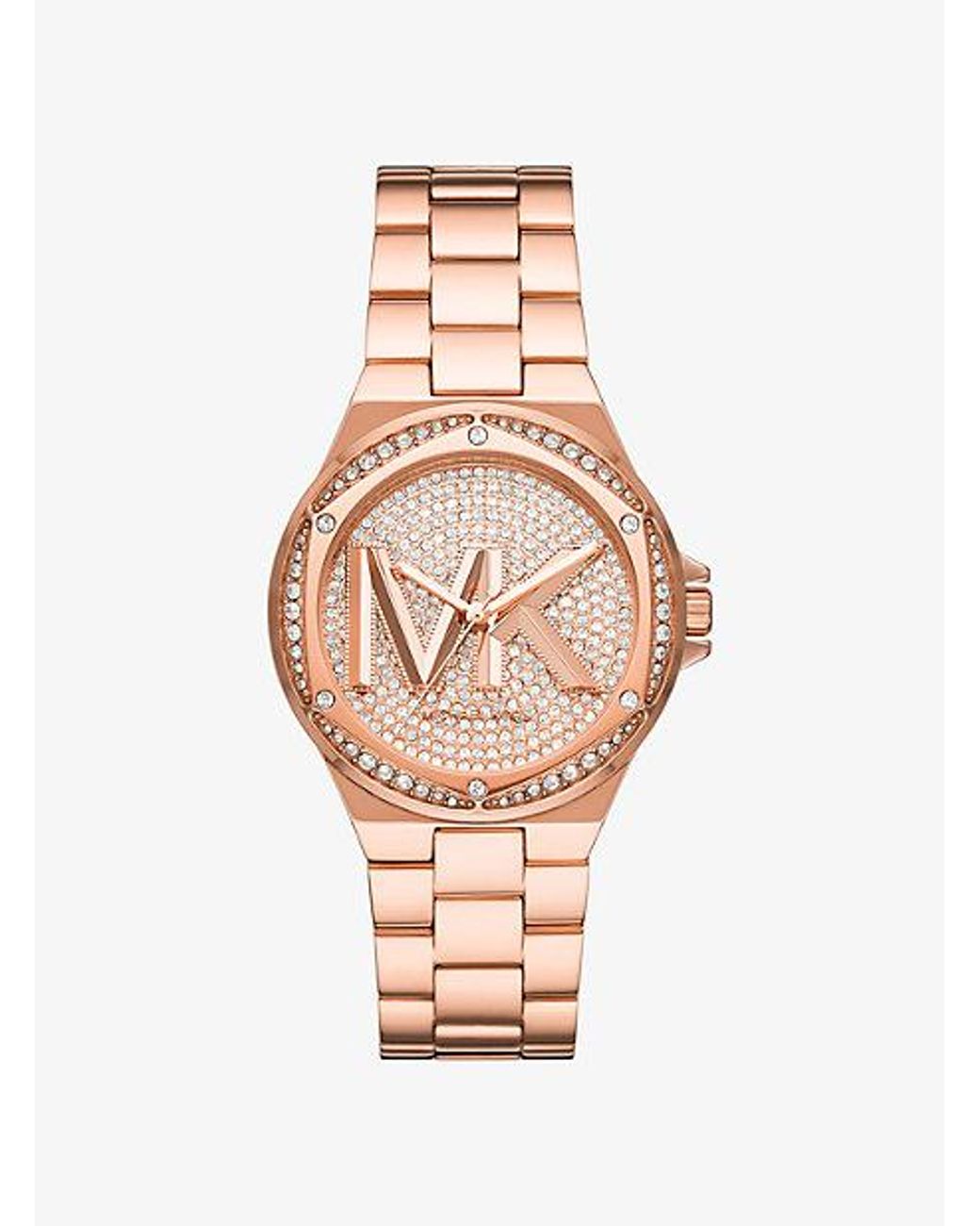 Michael kors rose best sale gold pave watch