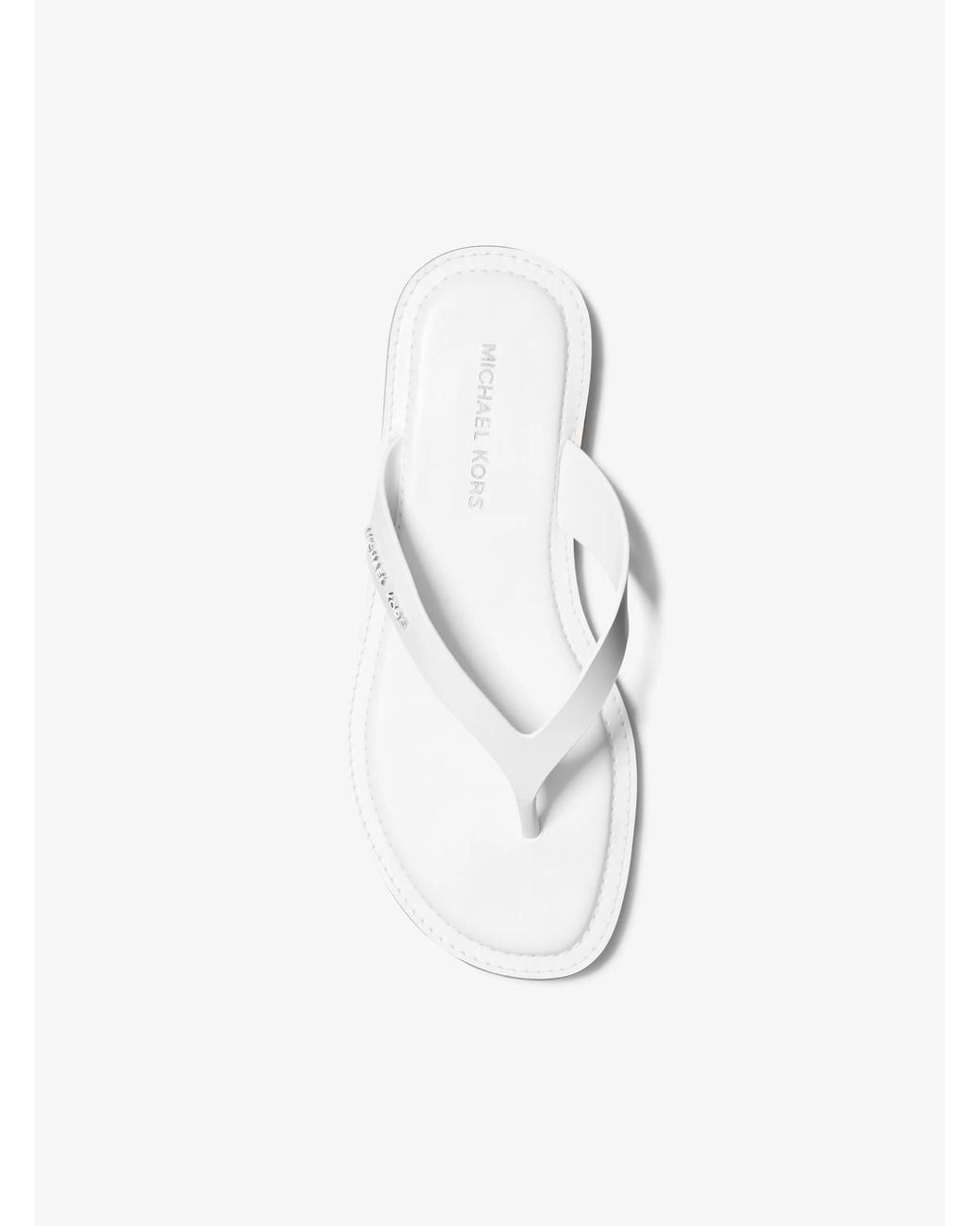 MICHAEL Michael Kors White Mk Koko Leather Flip Flop