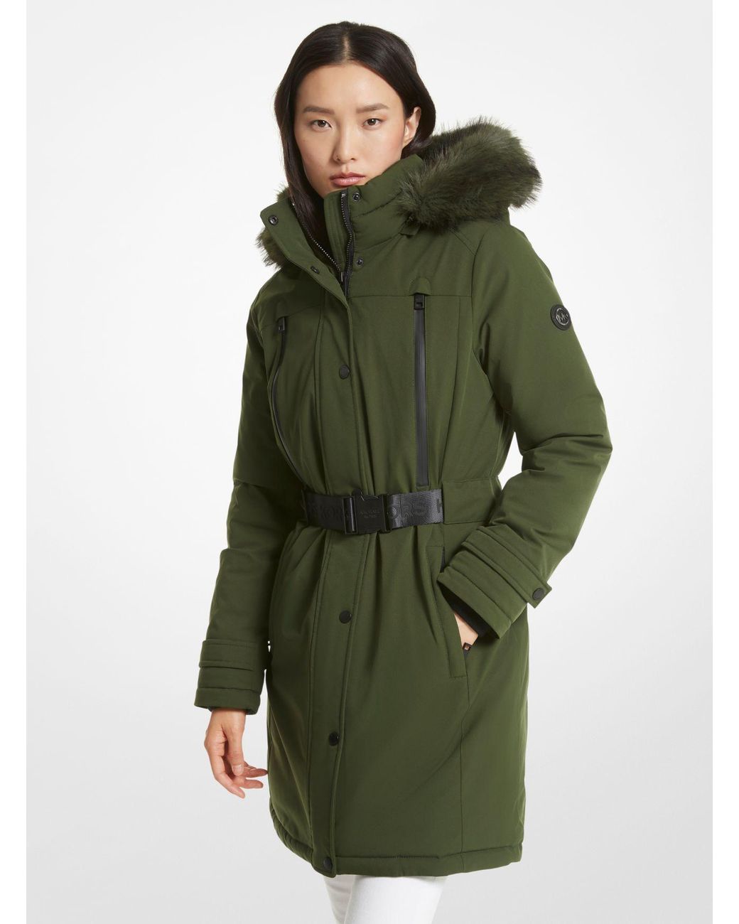 Michael kors faux fur trim parka sale