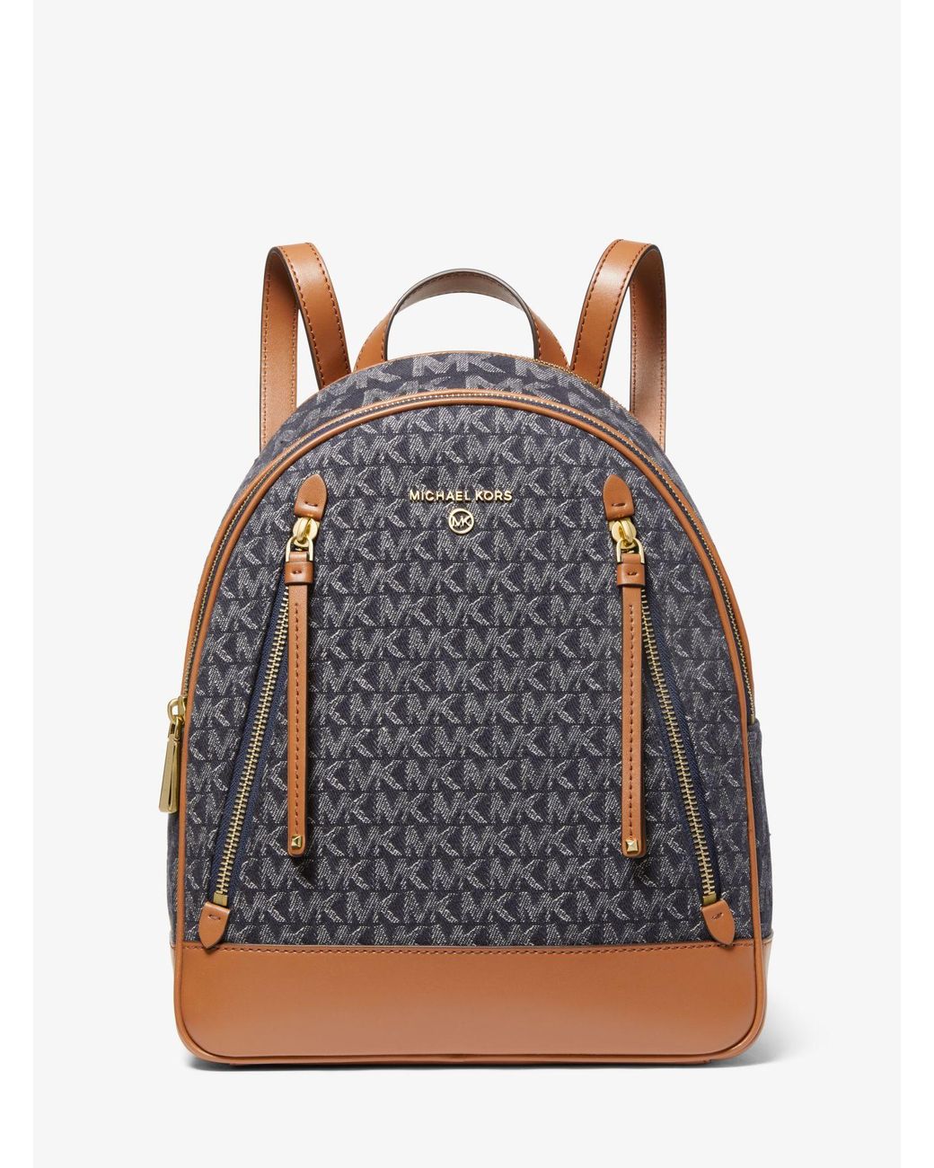 Michael Kors Brooklyn Medium Logo Jacquard Backpack in Gray Lyst