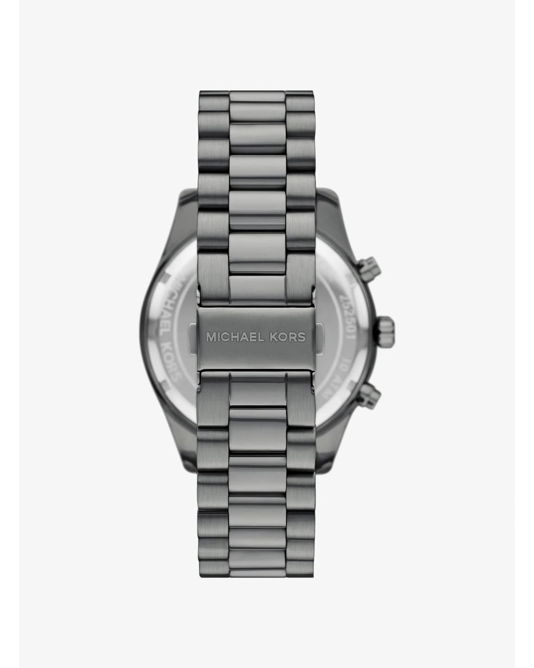 Michael Kors Black Mk Oversized Lexington Gunmetal Watch And Bracelet Gift Set