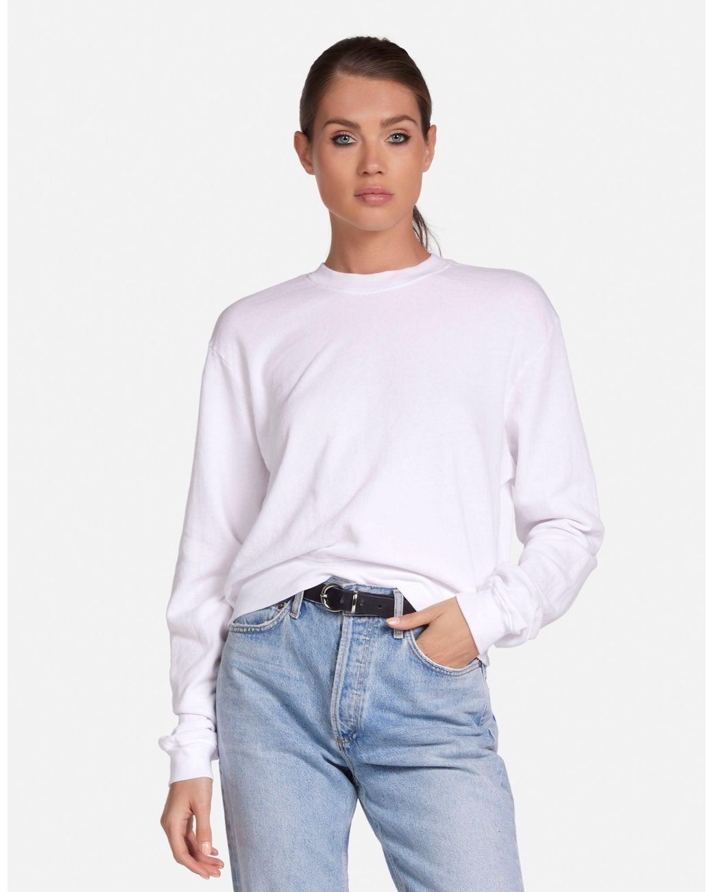 Michael Lauren White Exon Crop Pullover