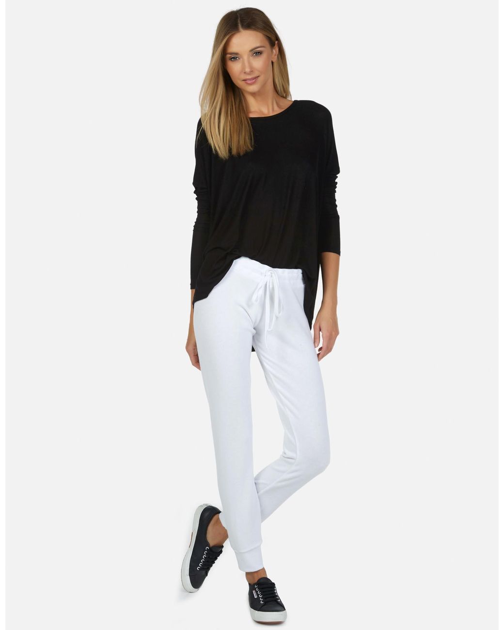 Michael Lauren Black Hunter Core Draped Tee