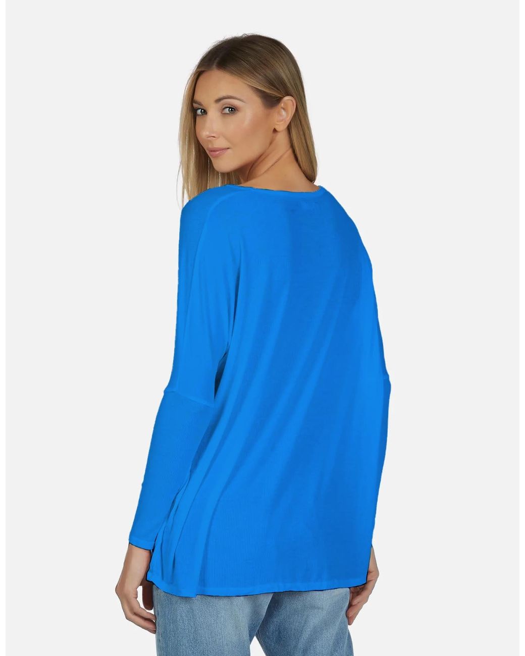 Michael Lauren Blue Hunter Core Draped Tee