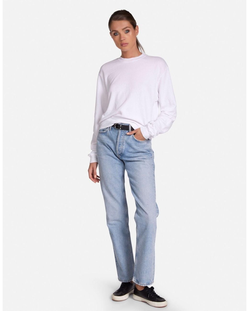 Michael Lauren White Exon Crop Pullover