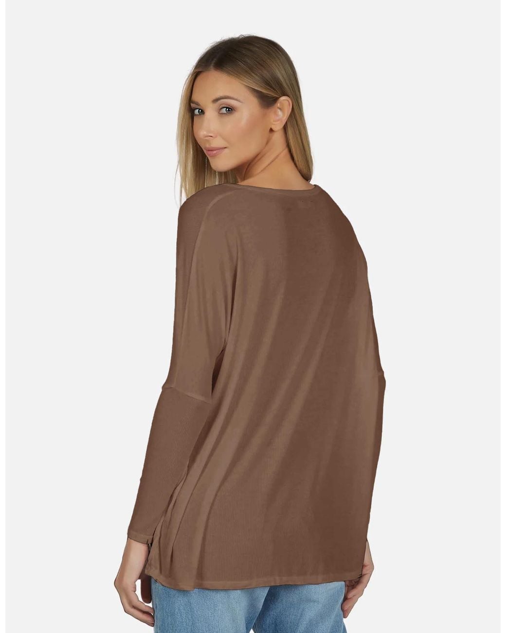Michael Lauren Brown Hunter Core Draped Tee