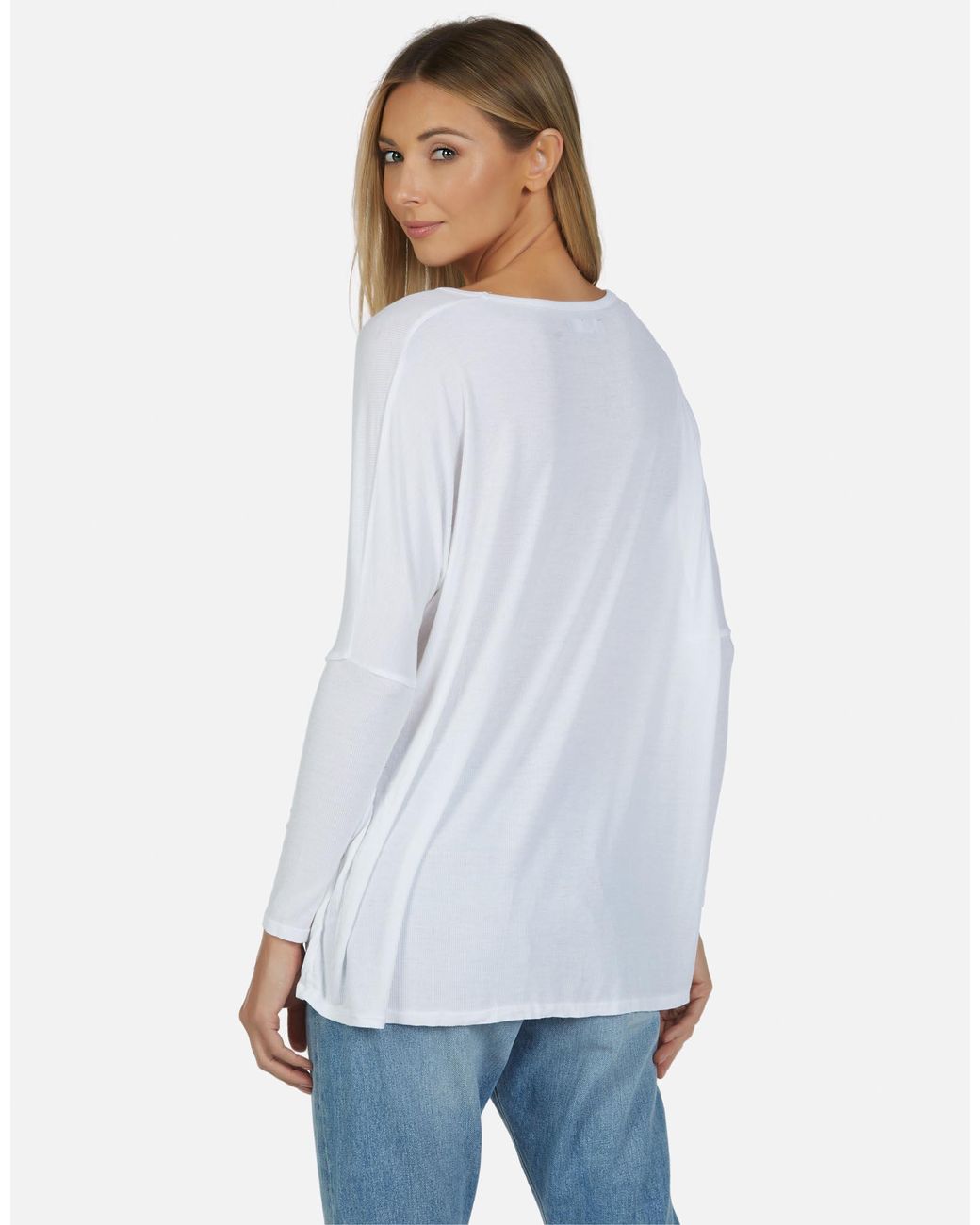 Michael Lauren White Hunter Core Draped Tee