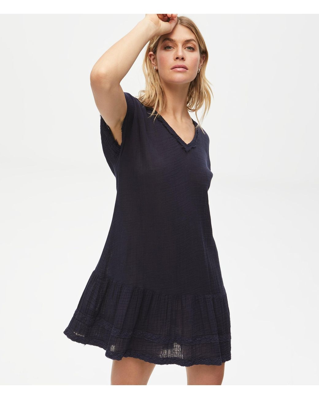 Michael Stars Lisa Gauze Dress in Blue Lyst