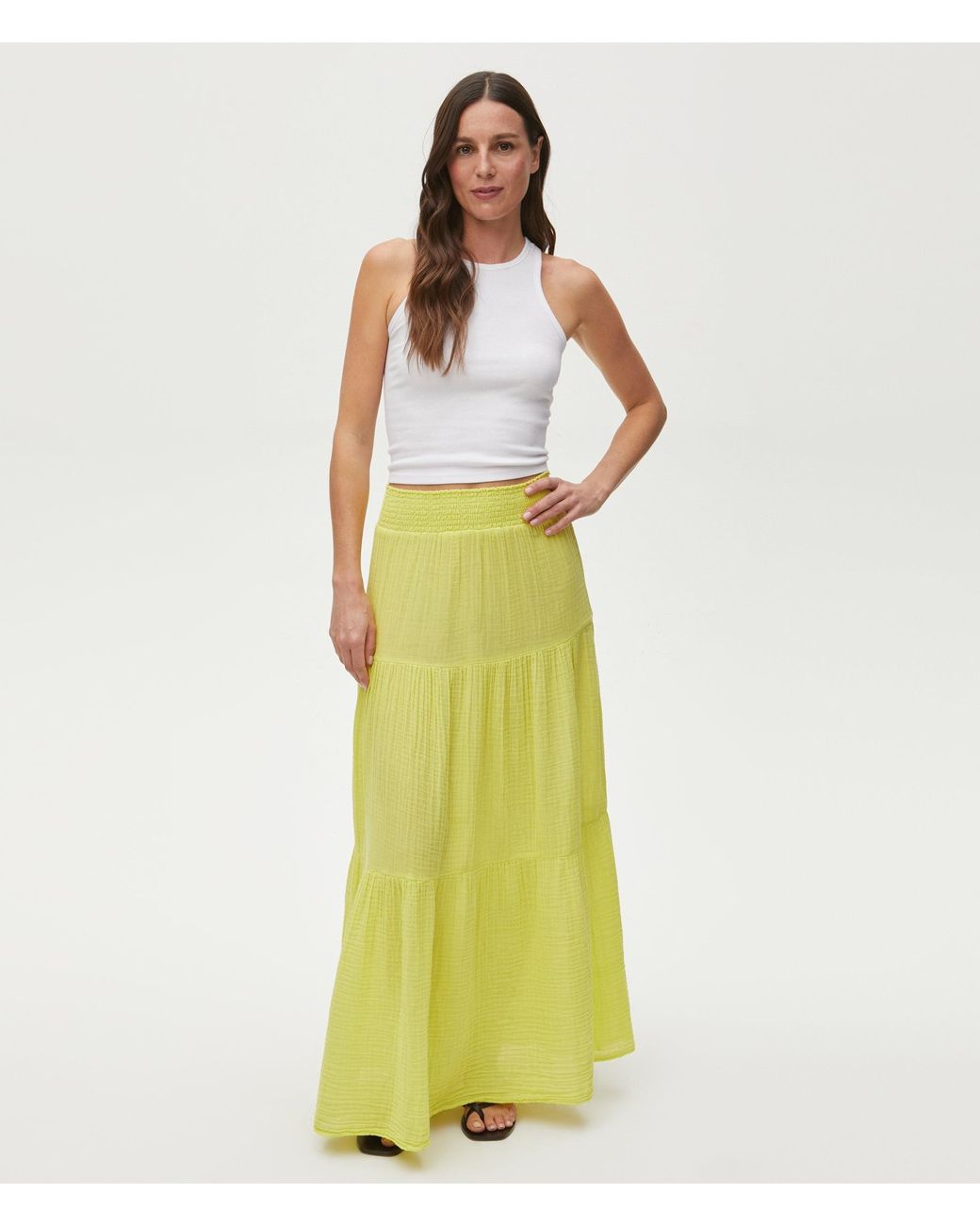 Michael Stars Sandy Gauze Skirt in Green Lyst