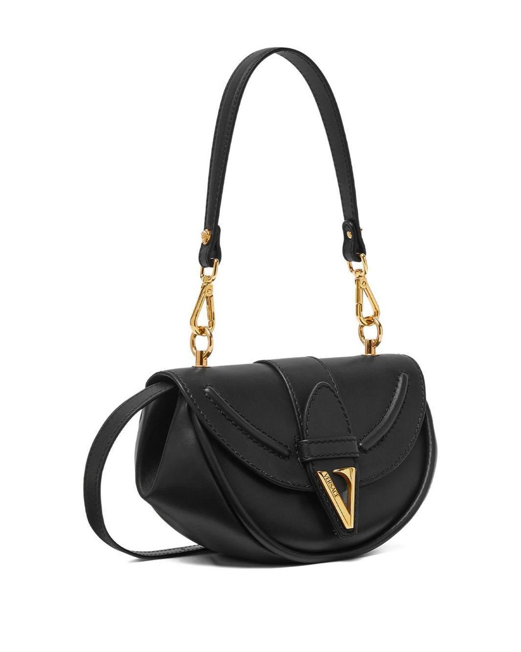 "Virtus" Borsa A Spalla Piccola di Versace in Black