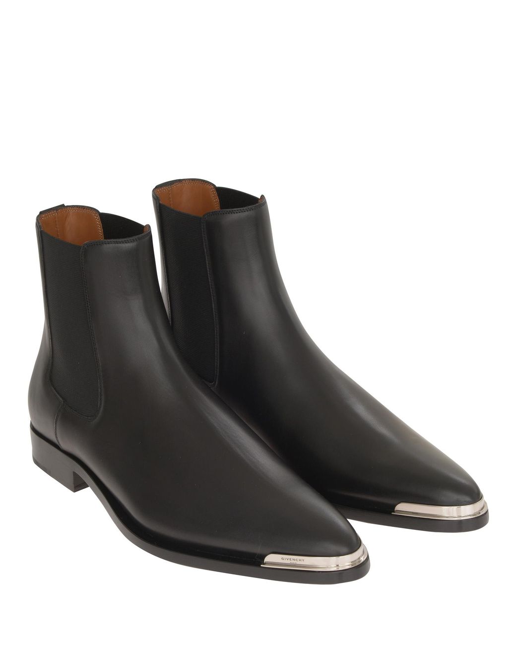 Givenchy Dallas Metal toe Leather Chelsea Boots in Black for Men