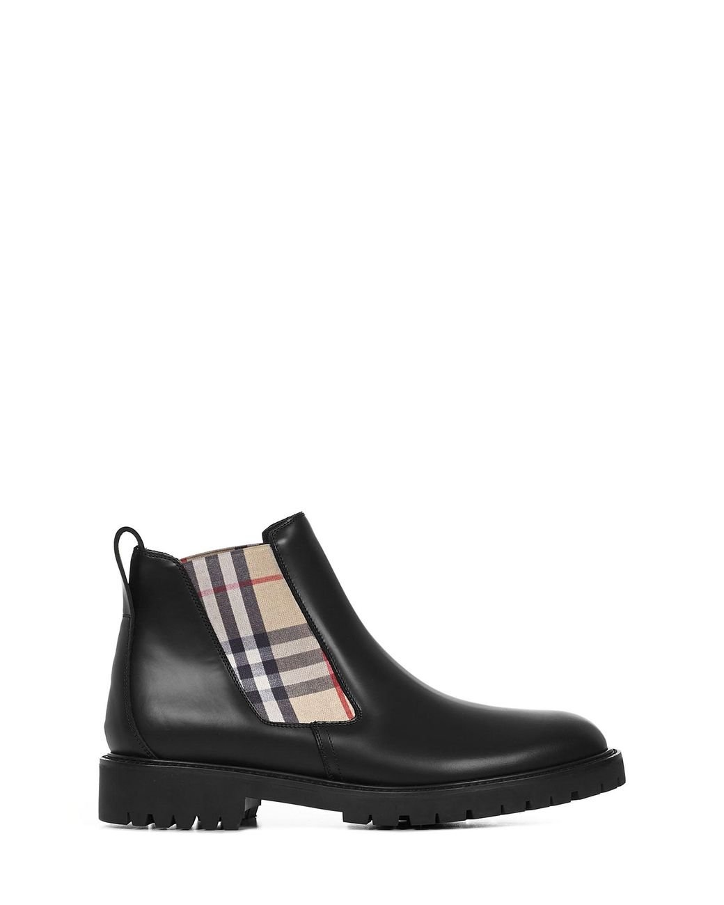 Burberry Leather Boots in Black for Men - Lyst