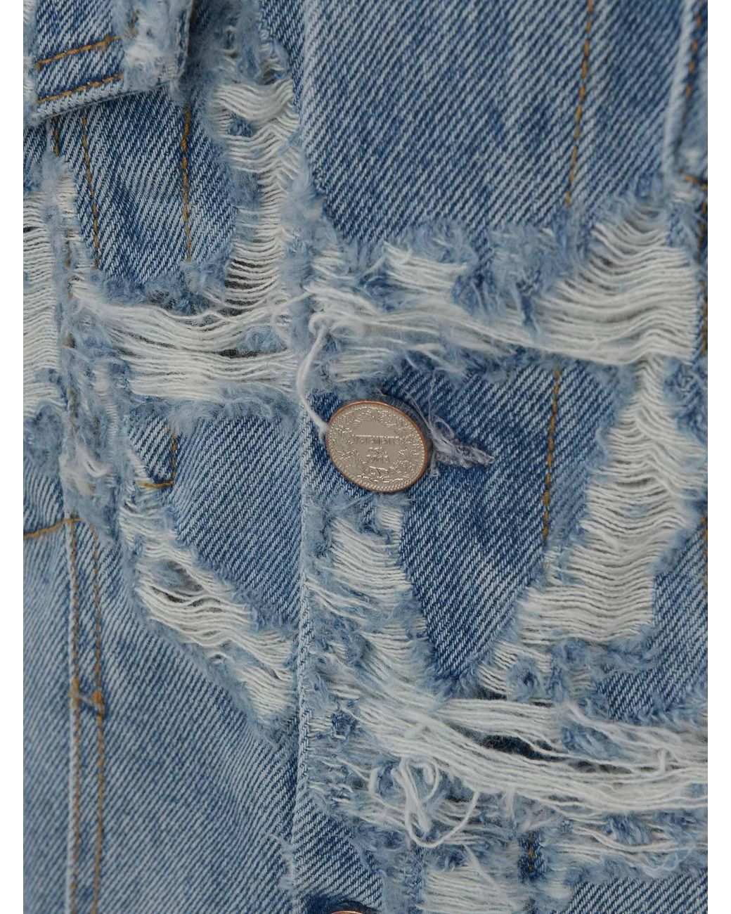 Vetements Women's Anarchy Light Blue Denim Jacket With Upside