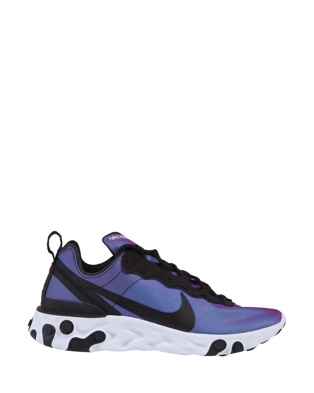 Nike React Element 55 Premium Sneakers In Iridescent Purple Canvas With  Rubber Pods in Blue for Men | Lyst
