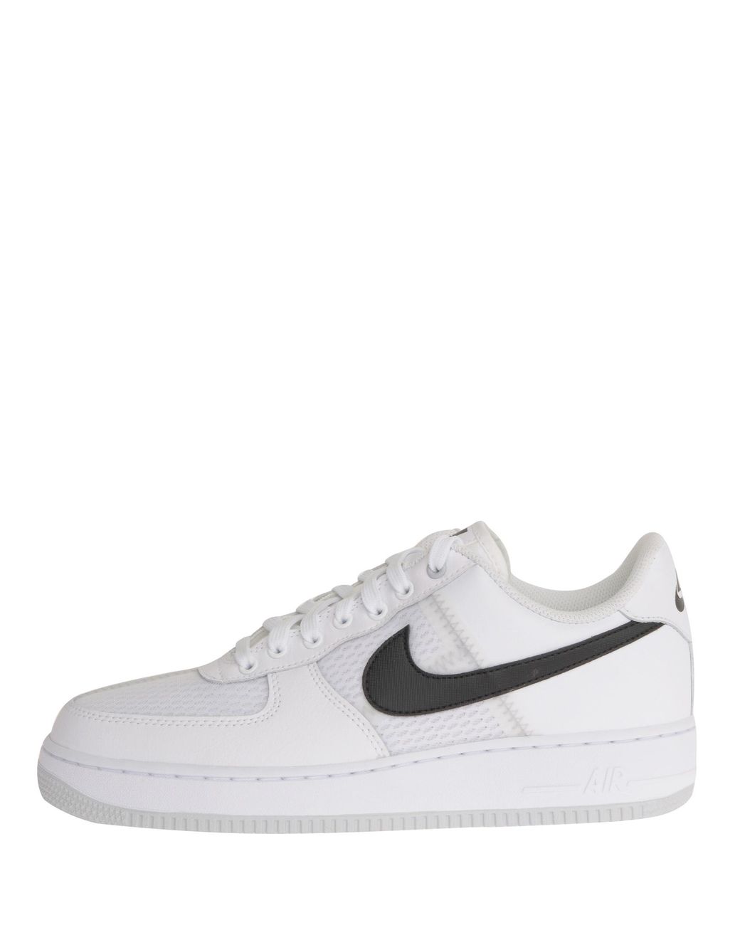 Nike Air Force 1 '07 Lv8 White Mesh And Leather Sneakers With Black Logo  for Men | Lyst