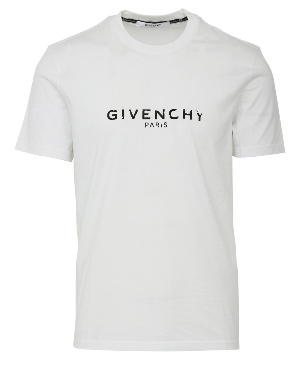 Givenchy *icon White Slim Fit T-shirt In Cotton With Black Vintage Logo 