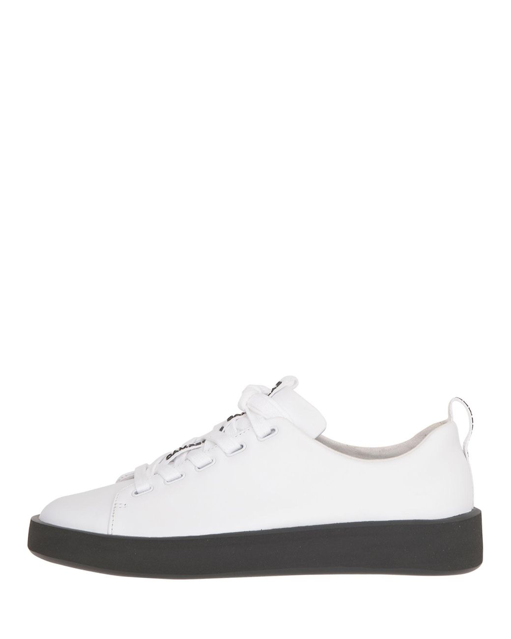 Camper Courb White Leather Sneakers With Black Sole And Strap With Embossed  Logo. for Men | Lyst