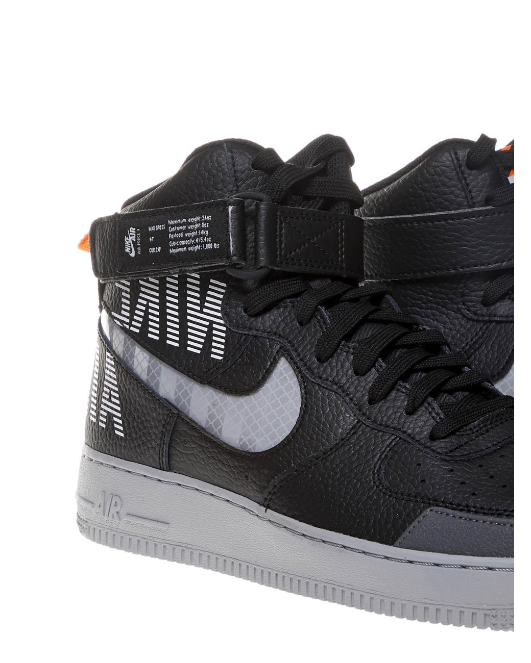 Nike Black Air Force 1 Hight '07 Lv8 Sneakers With Reflective