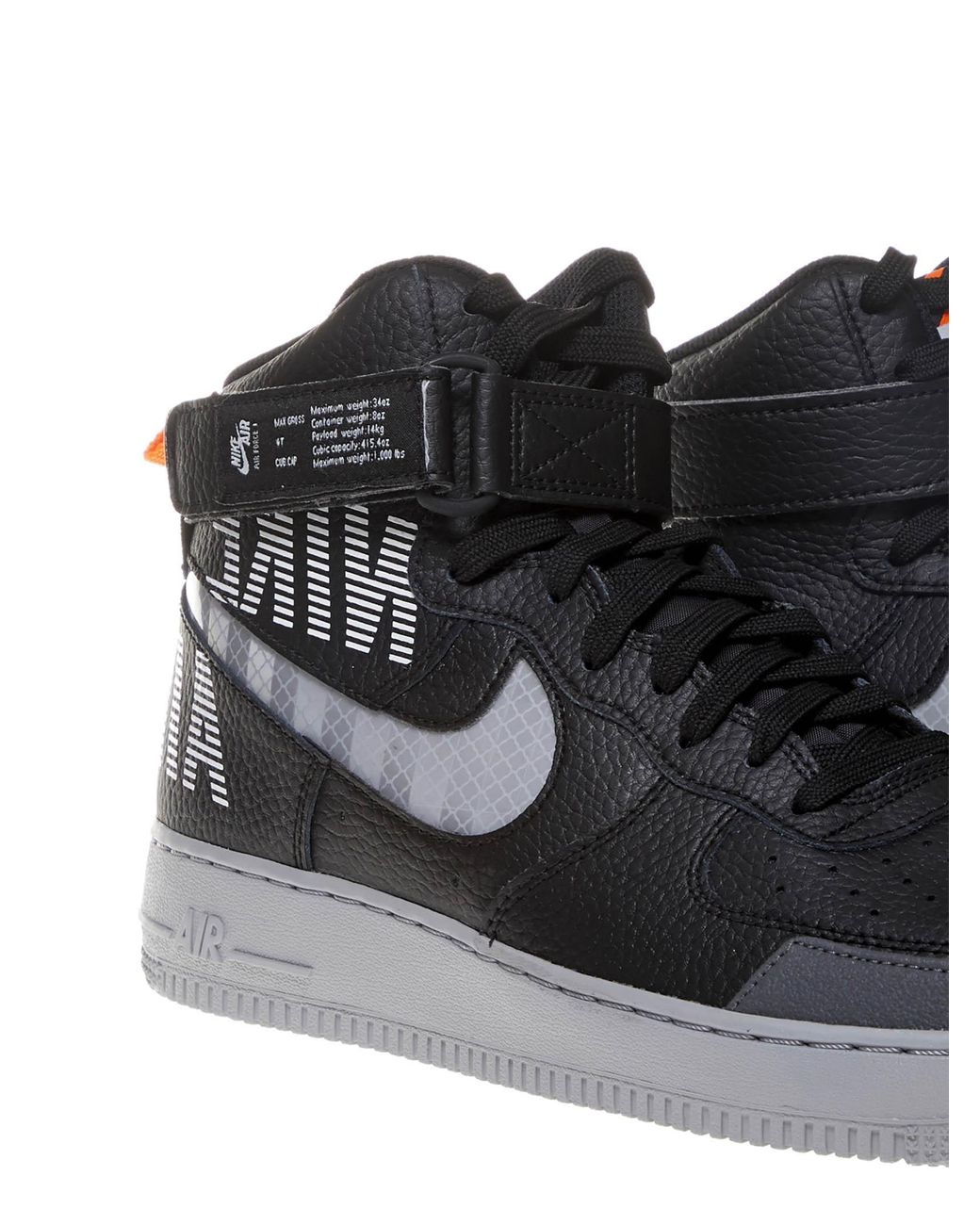 Nike Black Air Force 1 Hight '07 Lv8 Sneakers With Reflective Swoosh And  Grey Details. for Men | Lyst