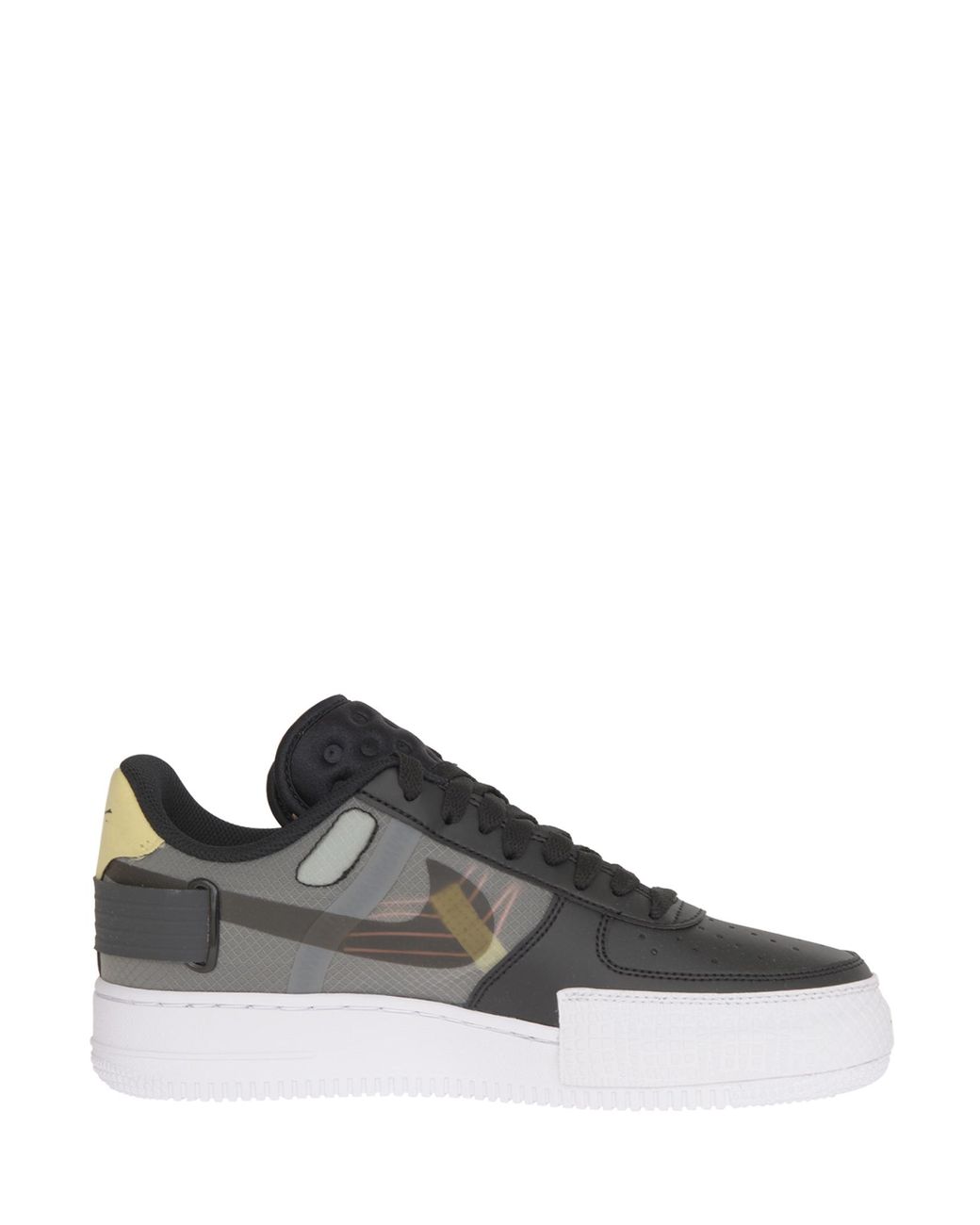 Nike *icon Black Air Force 1 Sneakers In Leather With Velcro Strap On The  Heel And Translucent Panel. for Men | Lyst