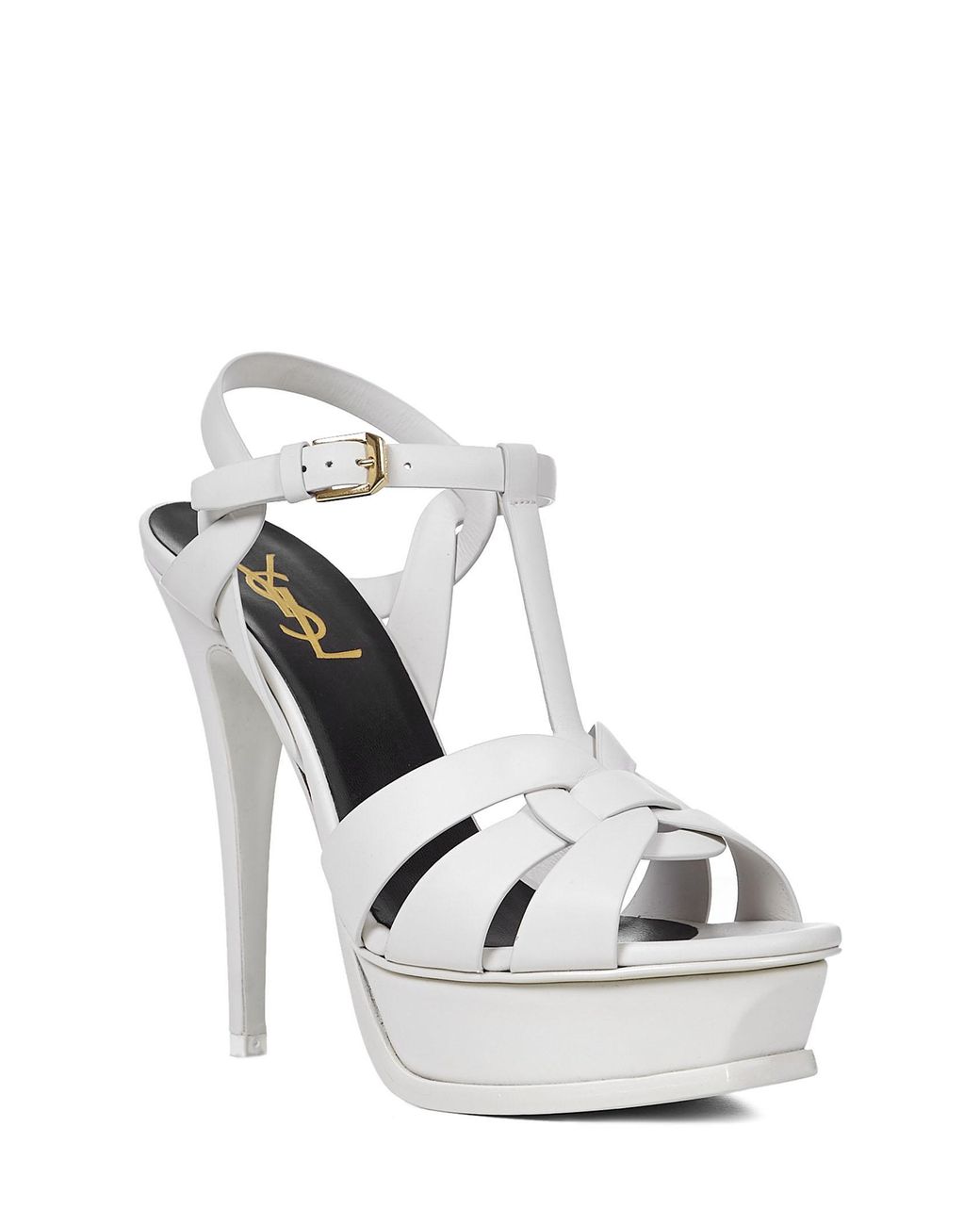 white saint laurent sandals