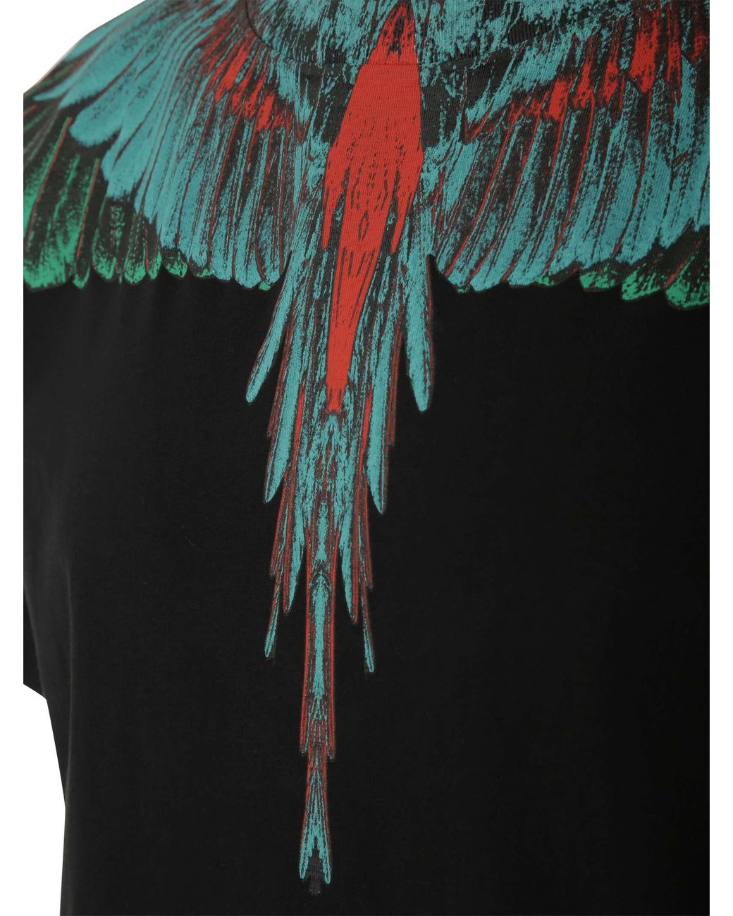 T-shirt nera regular fit Green Wings in cotone con ali sulle spalle e  intorno al collo. da Uomo di Marcelo Burlon in Nero | Lyst