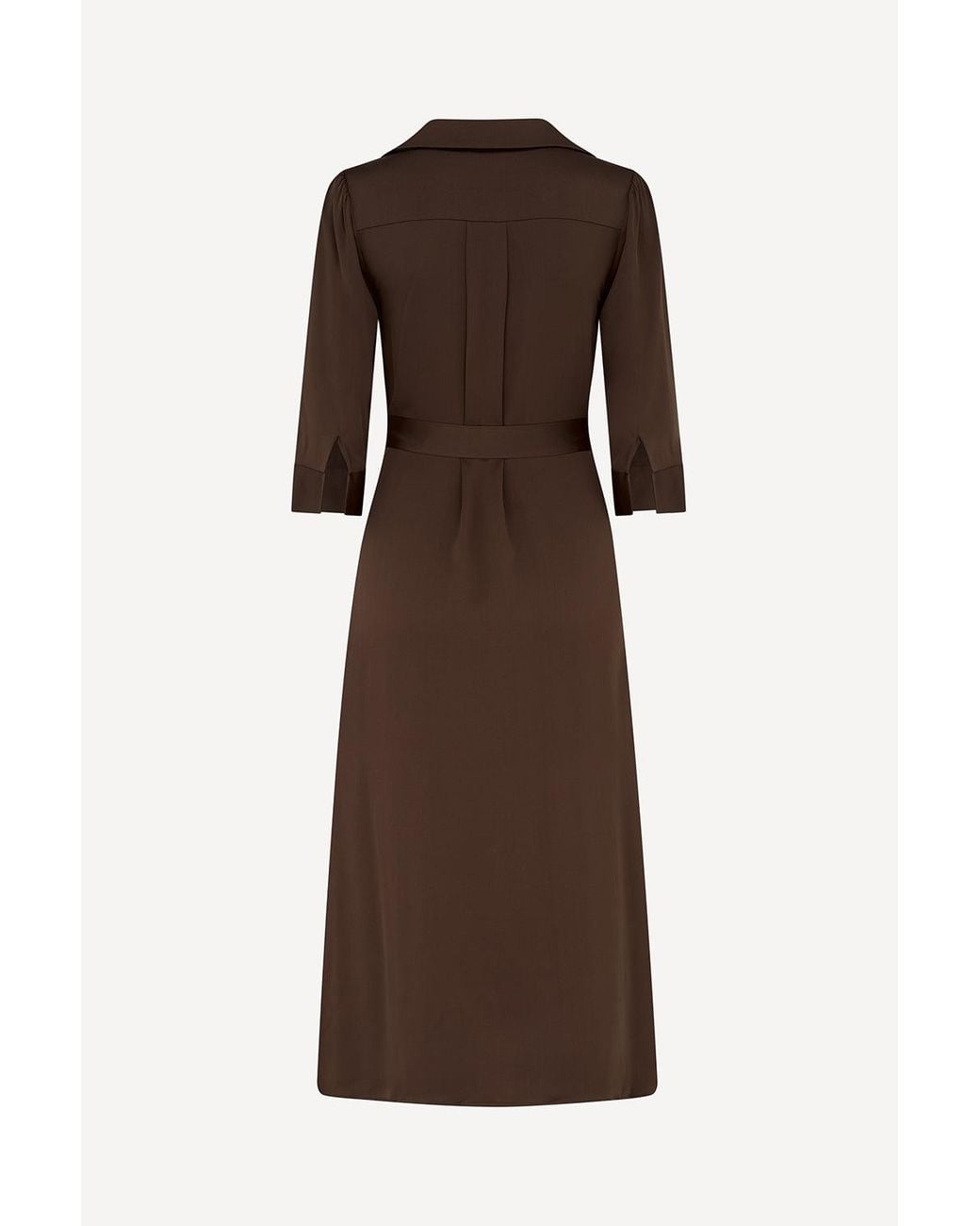 Michelle Corvane Brown Silk Blend Vera Shirt Dress
