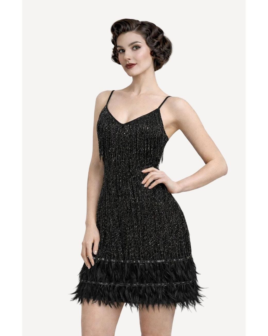 Pretty Eccentric Black Hundred Watt Tassel Dress