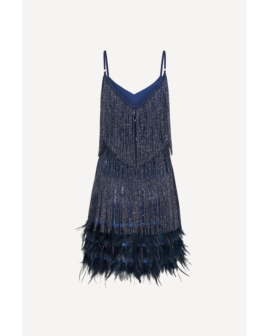 Pretty Eccentric Blue Hundred Watt Tassel Dress