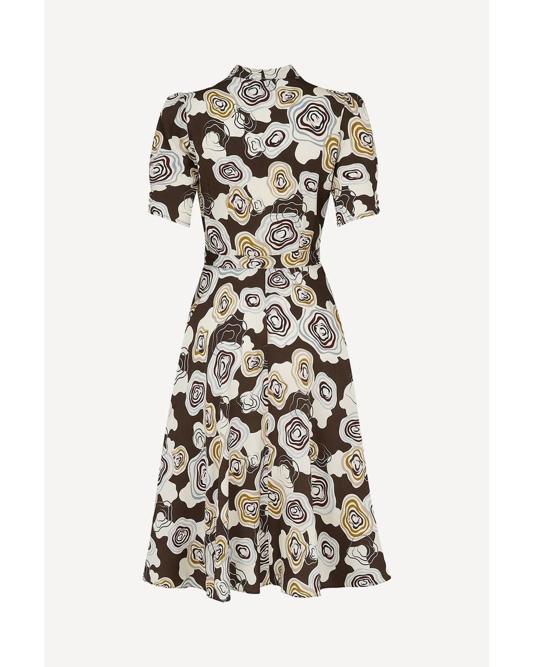 Michelle Corvane White Cloudflower Print Iris Dress