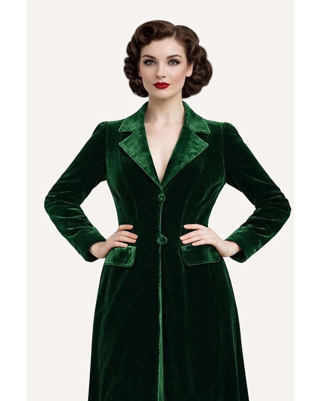 Michelle Corvane Green Opera Coat