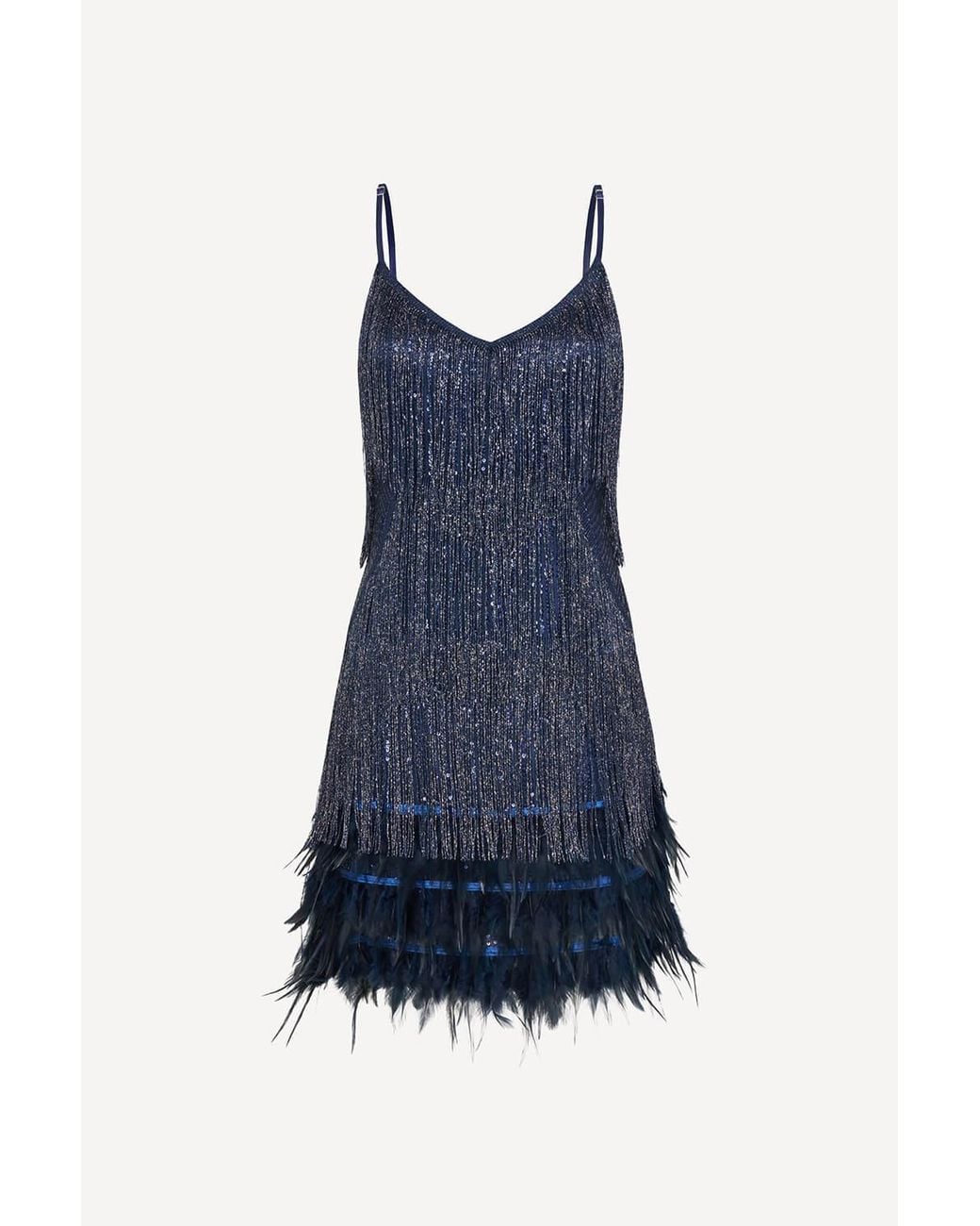 Pretty Eccentric Blue Hundred Watt Tassel Dress