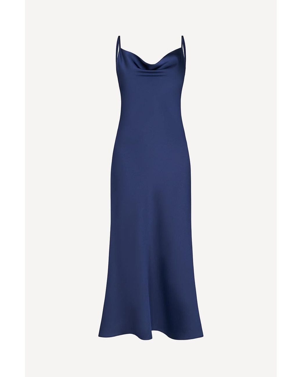 Michelle Corvane Blue Aurelia Satin Slip Dress