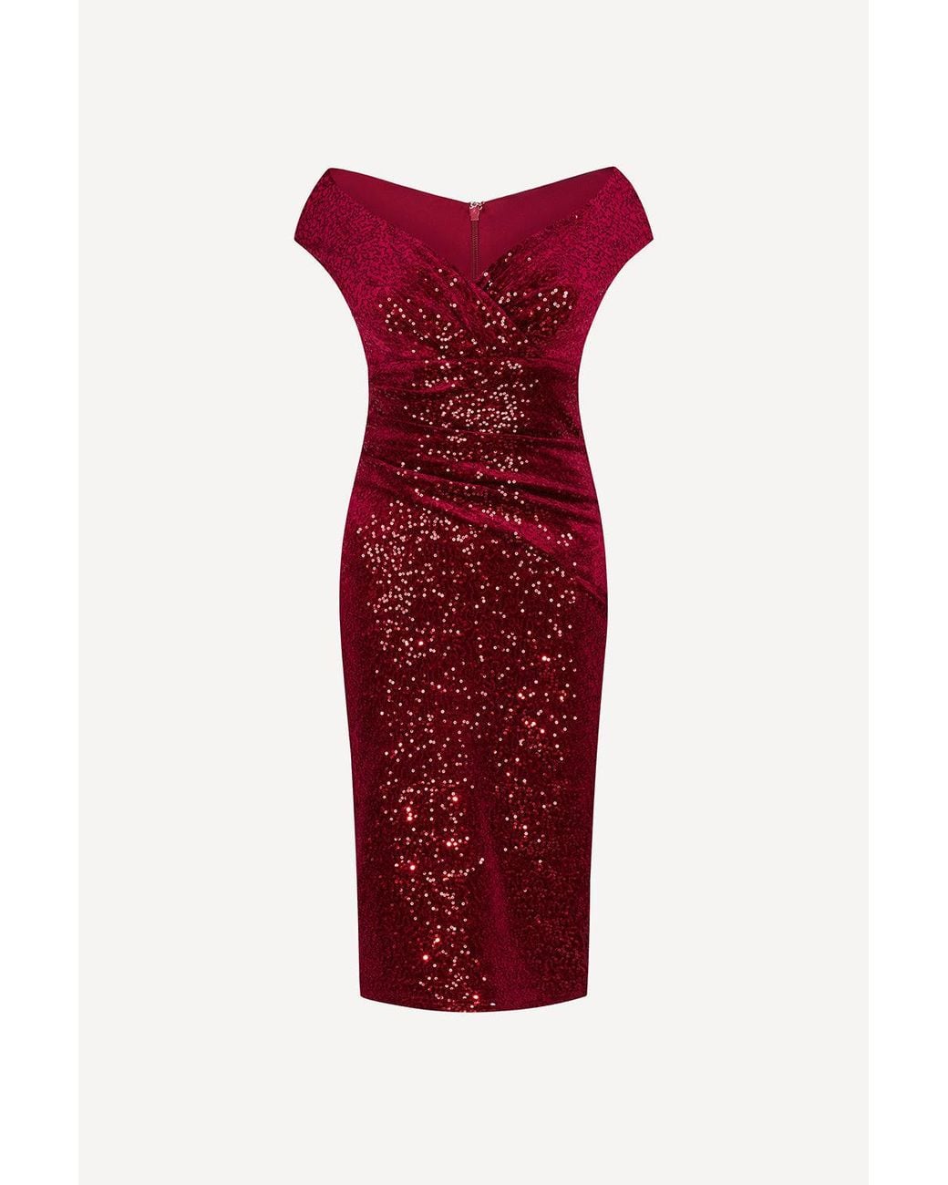 Pretty Eccentric Red Femme Sequin Dress