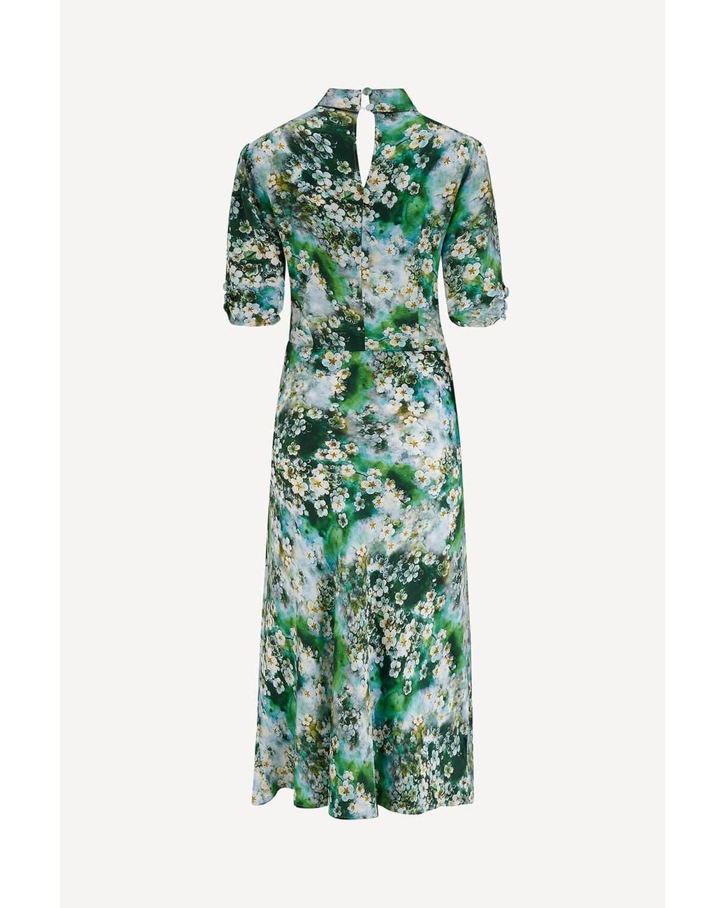 Michelle Corvane Green Watercolour Floral Sadie Dress