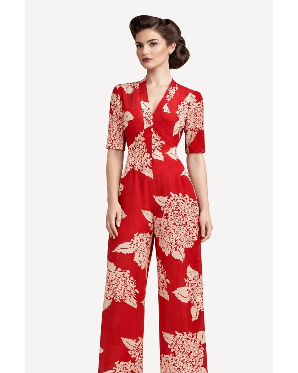 Michelle Corvane Red Mabel Jumpsuit