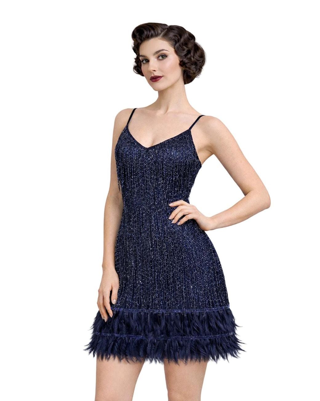 Pretty Eccentric Blue Hundred Watt Tassel Dress